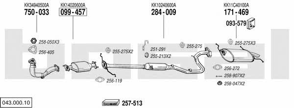  043.000.10 Exhaust system 04300010: Buy near me in Poland at 2407.PL - Good price!