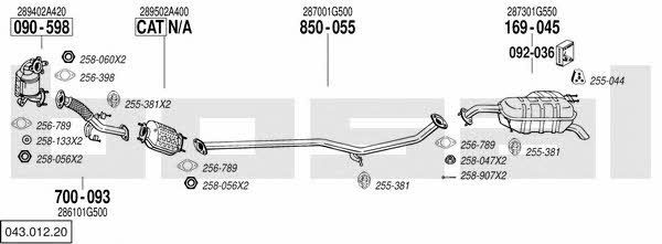  043.012.20 Exhaust system 04301220: Buy near me in Poland at 2407.PL - Good price!