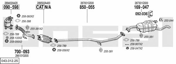  043.012.25 Exhaust system 04301225: Buy near me in Poland at 2407.PL - Good price!