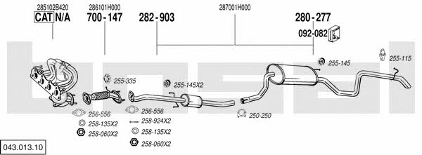  043.013.10 Exhaust system 04301310: Buy near me in Poland at 2407.PL - Good price!