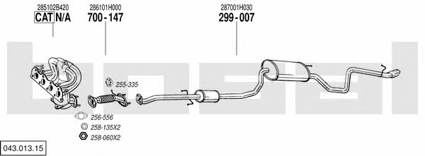  043.013.15 Exhaust system 04301315: Buy near me in Poland at 2407.PL - Good price!