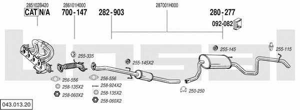 Bosal 043.013.20 Exhaust system 04301320: Buy near me at 2407.PL in Poland at an Affordable price!