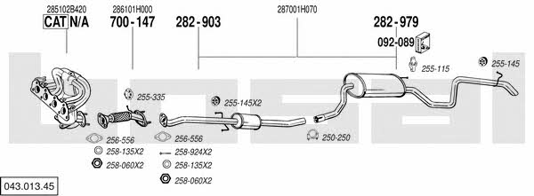  043.013.45 Exhaust system 04301345: Buy near me in Poland at 2407.PL - Good price!