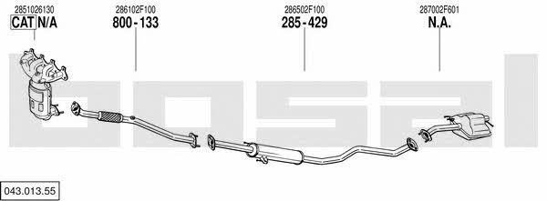 Bosal 043.013.55 Exhaust system 04301355: Buy near me at 2407.PL in Poland at an Affordable price!