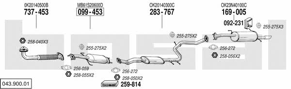  043.900.01 Exhaust system 04390001: Buy near me in Poland at 2407.PL - Good price!