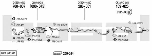  043.960.01 Exhaust system 04396001: Buy near me in Poland at 2407.PL - Good price!