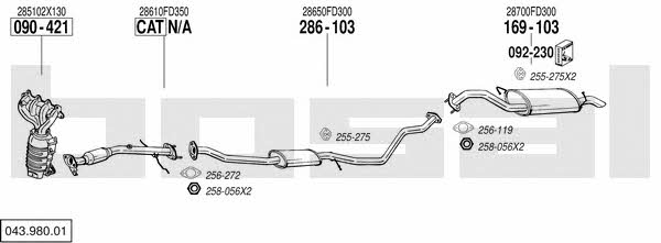  043.980.01 Exhaust system 04398001: Buy near me in Poland at 2407.PL - Good price!