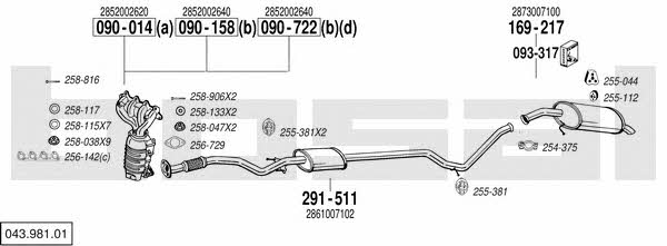  043.981.01 Exhaust system 04398101: Buy near me in Poland at 2407.PL - Good price!