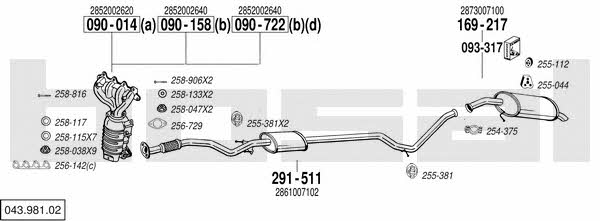  043.981.02 Exhaust system 04398102: Buy near me in Poland at 2407.PL - Good price!