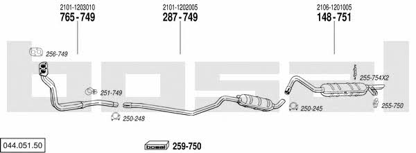  044.051.50 Exhaust system 04405150: Buy near me in Poland at 2407.PL - Good price!