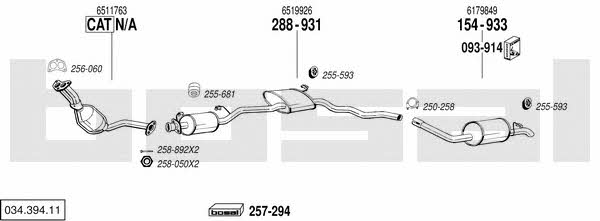  034.394.11 Exhaust system 03439411: Buy near me in Poland at 2407.PL - Good price!