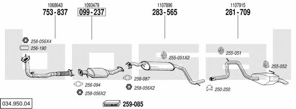  034.950.04 Exhaust system 03495004: Buy near me in Poland at 2407.PL - Good price!