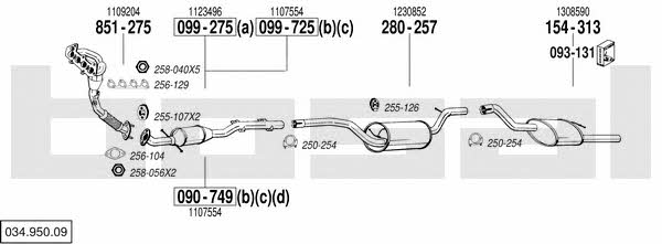  034.950.09 Exhaust system 03495009: Buy near me in Poland at 2407.PL - Good price!
