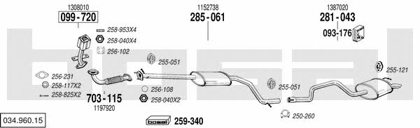  034.960.15 Exhaust system 03496015: Buy near me in Poland at 2407.PL - Good price!
