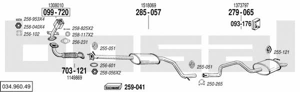  034.960.49 Exhaust system 03496049: Buy near me in Poland at 2407.PL - Good price!