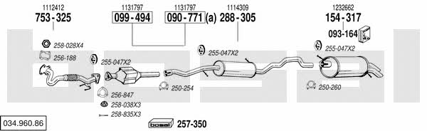  034.960.86 Exhaust system 03496086: Buy near me in Poland at 2407.PL - Good price!