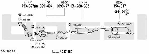  034.960.87 Exhaust system 03496087: Buy near me in Poland at 2407.PL - Good price!