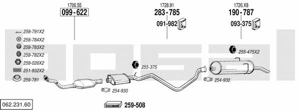  062.231.60 Exhaust system 06223160: Buy near me in Poland at 2407.PL - Good price!