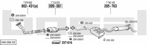 Bosal 046.066.52 Exhaust system 04606652: Buy near me at 2407.PL in Poland at an Affordable price!