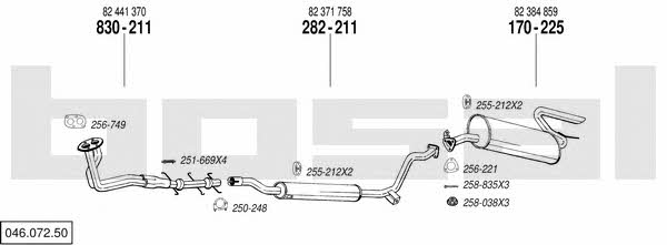  046.072.50 Exhaust system 04607250: Buy near me in Poland at 2407.PL - Good price!