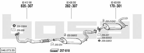  046.073.55 Exhaust system 04607355: Buy near me in Poland at 2407.PL - Good price!