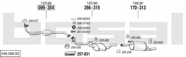  046.089.50 Exhaust system 04608950: Buy near me in Poland at 2407.PL - Good price!
