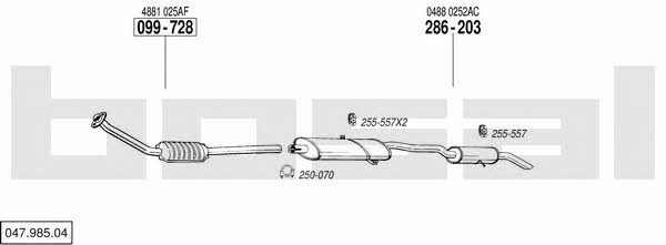 Bosal 047.985.04 Układ wydechowy 04798504: Atrakcyjna cena w Polsce na 2407.PL - Zamów teraz!