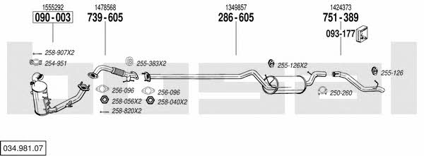  034.981.07 Układ wydechowy 03498107: Dobra cena w Polsce na 2407.PL - Kup Teraz!