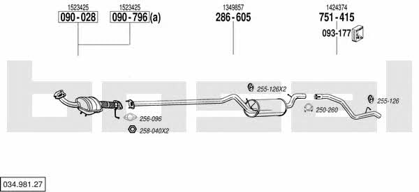  034.981.27 Exhaust system 03498127: Buy near me in Poland at 2407.PL - Good price!