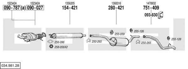  034.981.28 Układ wydechowy 03498128: Dobra cena w Polsce na 2407.PL - Kup Teraz!