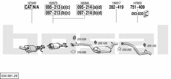  034.981.29 Exhaust system 03498129: Buy near me in Poland at 2407.PL - Good price!