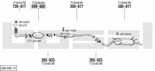 Bosal 066.060.74 Exhaust system 06606074: Buy near me at 2407.PL in Poland at an Affordable price!