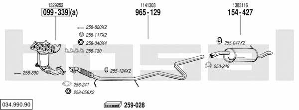 Bosal 034.990.90 Exhaust system 03499090: Buy near me at 2407.PL in Poland at an Affordable price!
