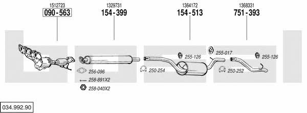 Bosal 034.992.90 Układ wydechowy 03499290: Atrakcyjna cena w Polsce na 2407.PL - Zamów teraz!