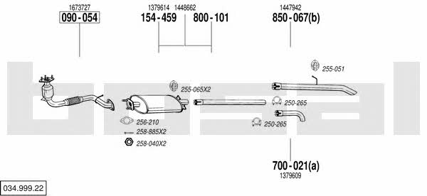  034.999.22 Exhaust system 03499922: Buy near me in Poland at 2407.PL - Good price!