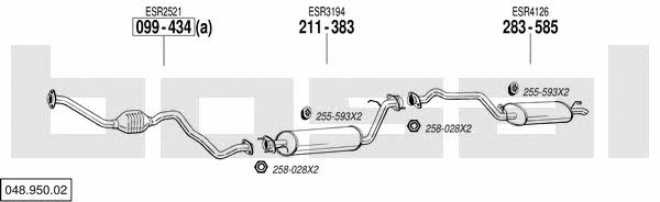  048.950.02 Exhaust system 04895002: Buy near me in Poland at 2407.PL - Good price!