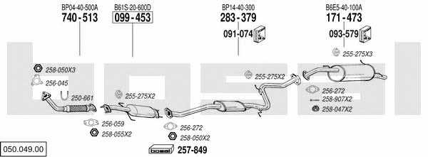  050.049.00 Exhaust system 05004900: Buy near me in Poland at 2407.PL - Good price!