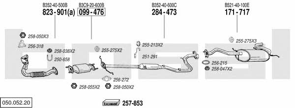  050.052.20 Exhaust system 05005220: Buy near me in Poland at 2407.PL - Good price!