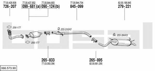  066.573.90 Exhaust system 06657390: Buy near me in Poland at 2407.PL - Good price!