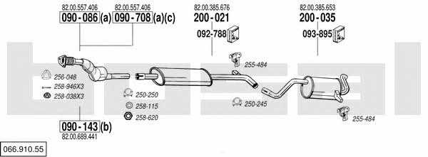  066.910.55 Exhaust system 06691055: Buy near me in Poland at 2407.PL - Good price!