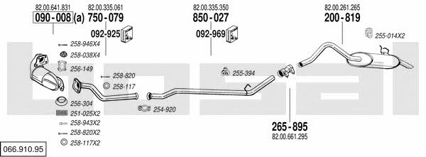  066.910.95 Exhaust system 06691095: Buy near me in Poland at 2407.PL - Good price!