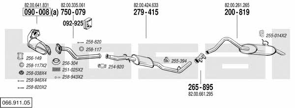  066.911.05 Exhaust system 06691105: Buy near me in Poland at 2407.PL - Good price!