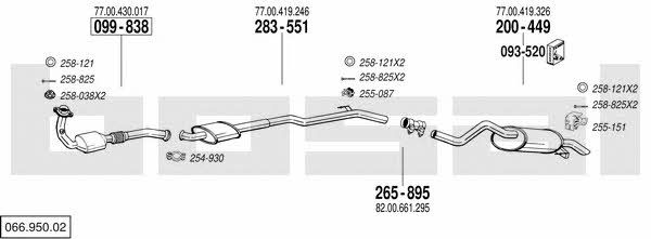  066.950.02 Exhaust system 06695002: Buy near me in Poland at 2407.PL - Good price!