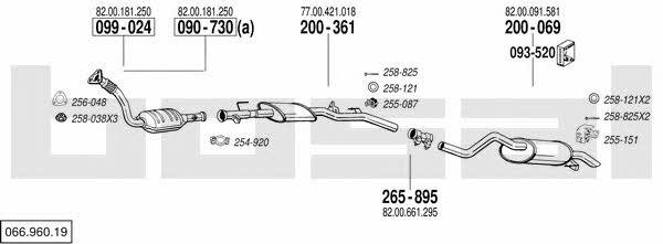 Bosal 066.960.19 Exhaust system 06696019: Buy near me at 2407.PL in Poland at an Affordable price!