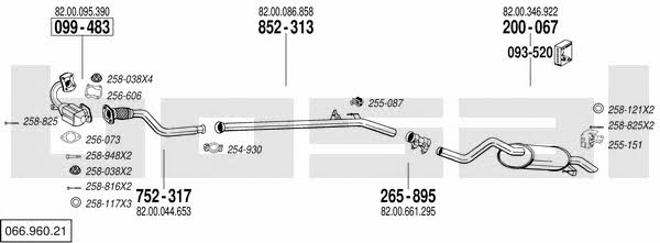 Bosal 066.960.21 Exhaust system 06696021: Buy near me at 2407.PL in Poland at an Affordable price!