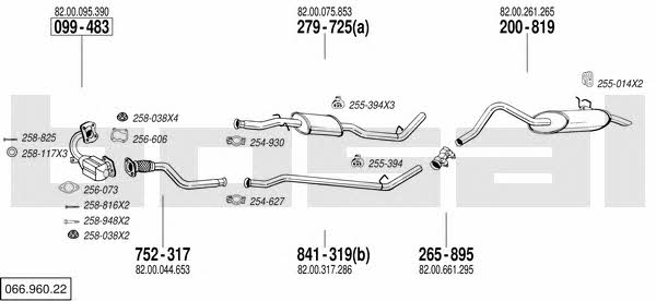 Bosal 066.960.22 Exhaust system 06696022: Buy near me at 2407.PL in Poland at an Affordable price!