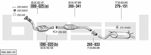  066.960.43 Exhaust system 06696043: Buy near me in Poland at 2407.PL - Good price!