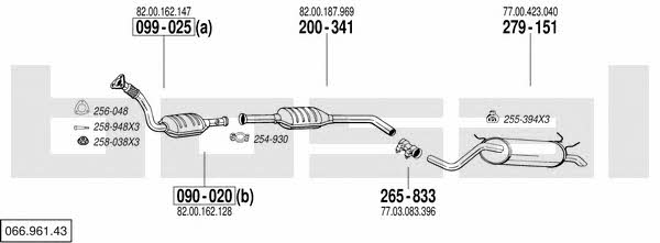 Bosal 066.961.43 Układ wydechowy 06696143: Atrakcyjna cena w Polsce na 2407.PL - Zamów teraz!