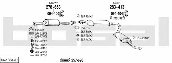  062.383.00 Exhaust system 06238300: Buy near me in Poland at 2407.PL - Good price!