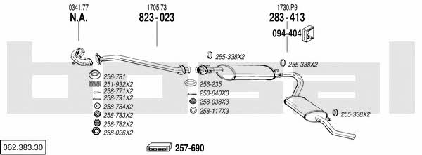  062.383.30 Exhaust system 06238330: Buy near me in Poland at 2407.PL - Good price!